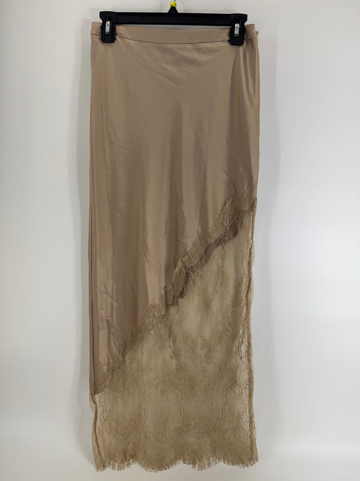 Olivaceous Beige Floral Lace Maxi Skirt Size M