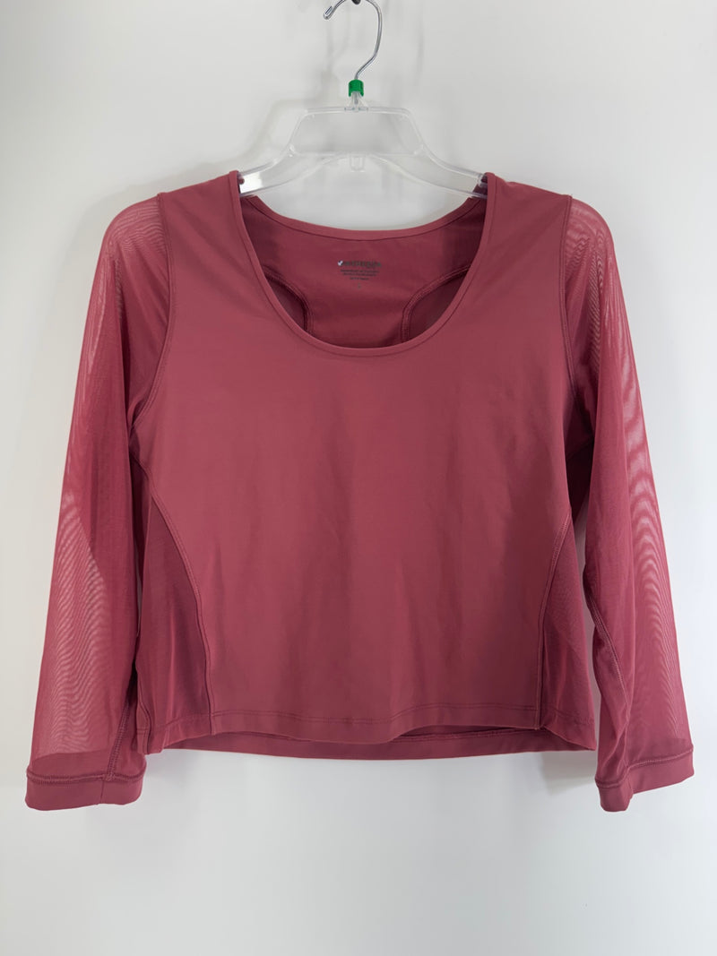 Athleta Pink Athletic Mesh Top Size LG