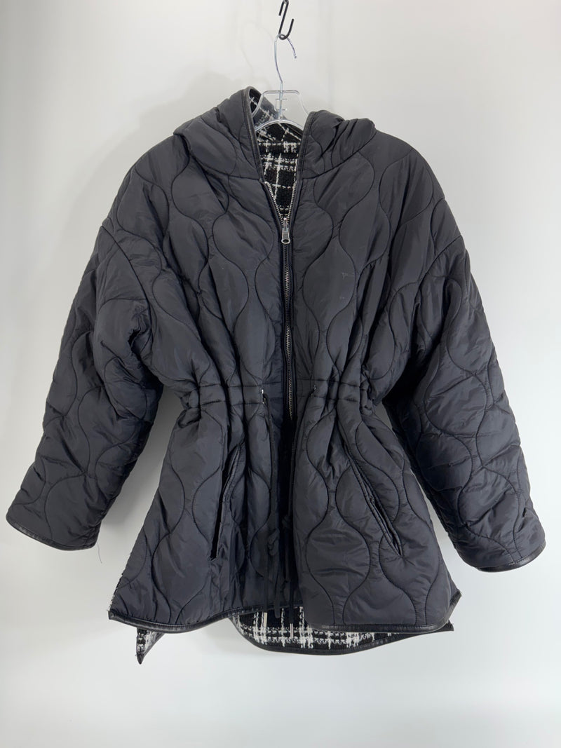 Maje Quilted/Tweed Reversible Coat Size 0