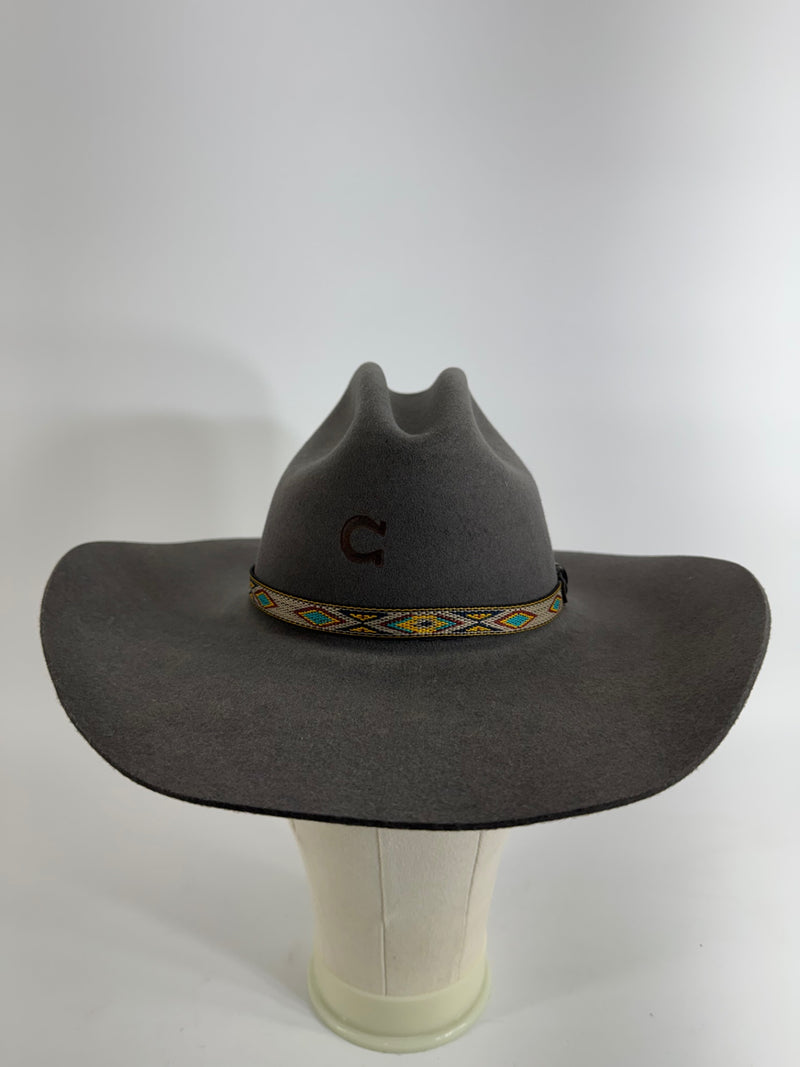 Charlie 1 Horse Run Away Gray Felt Hat Size 6.75