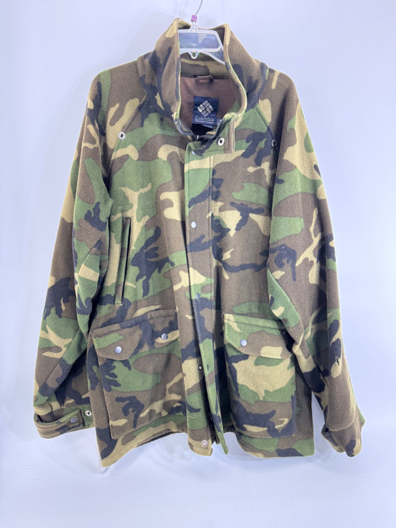 Columbia Camouflage Fleece Jacket Size 2Xl