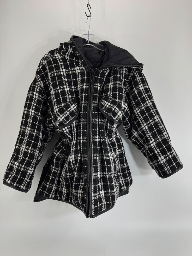 Maje Quilted/Tweed Reversible Coat Size 0