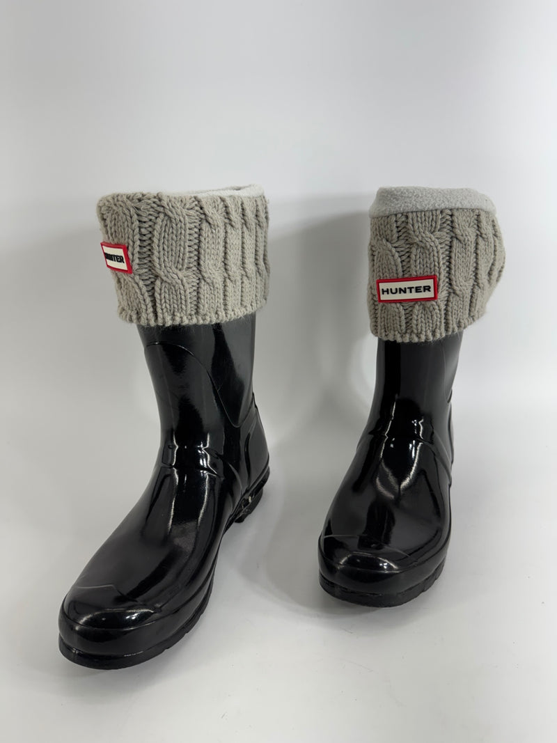 Hunter Black Rain Boots with Boot Socks Size LG