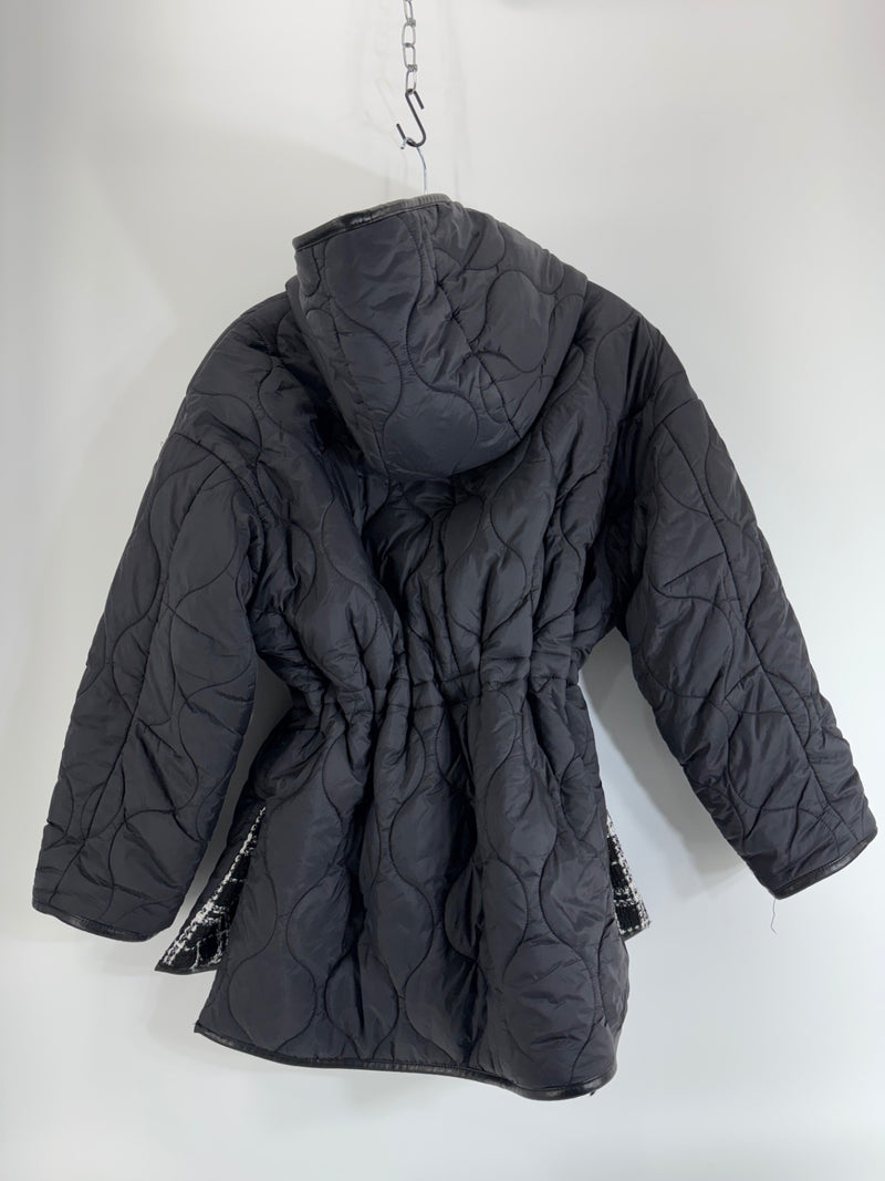 Maje Quilted/Tweed Reversible Coat Size 0
