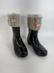 Hunter Black Rain Boots with Boot Socks Size LG