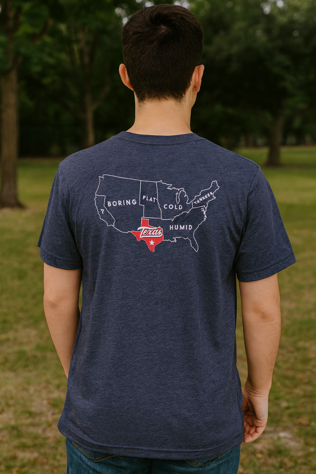 BURLEBO - TEXAS STAR TEE - BLUE SHORT SLEEVE