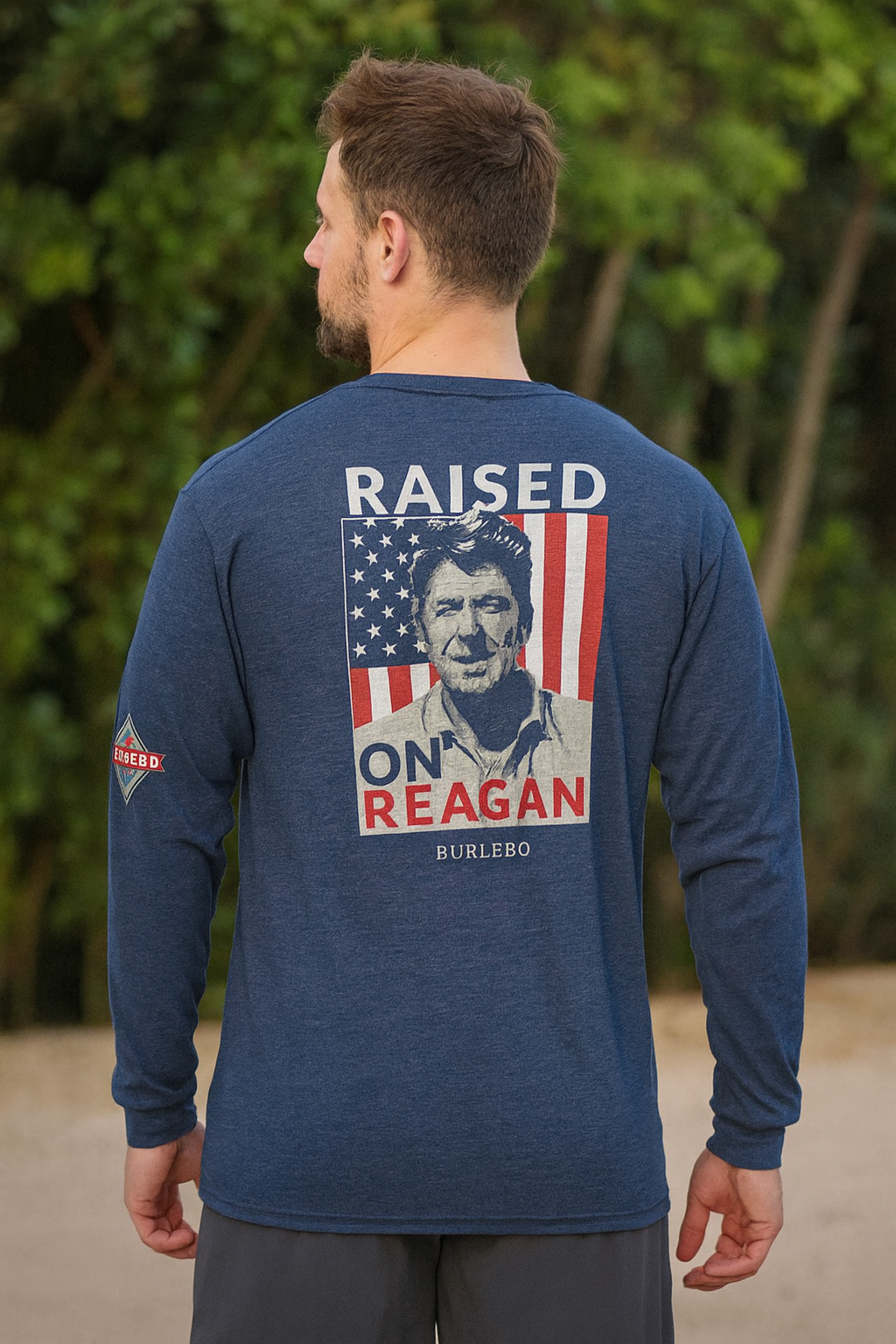 BURLEBO - RAISED ON REGAN LONG SLEEVE - NAVY