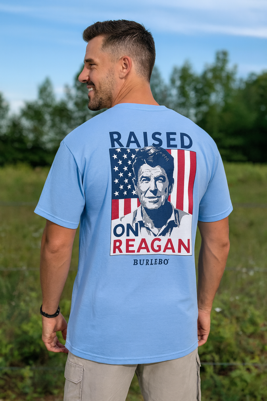 BURLEBO - RAISED ON REGAN SHORT SLEEVE - LT BLUE