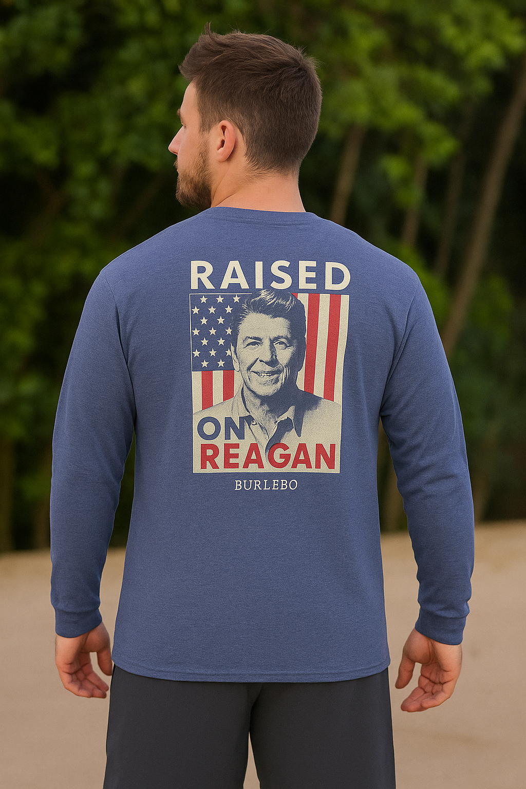 BURLEBO - RAISED ON REGAN LONG SLEEVE - NAVY