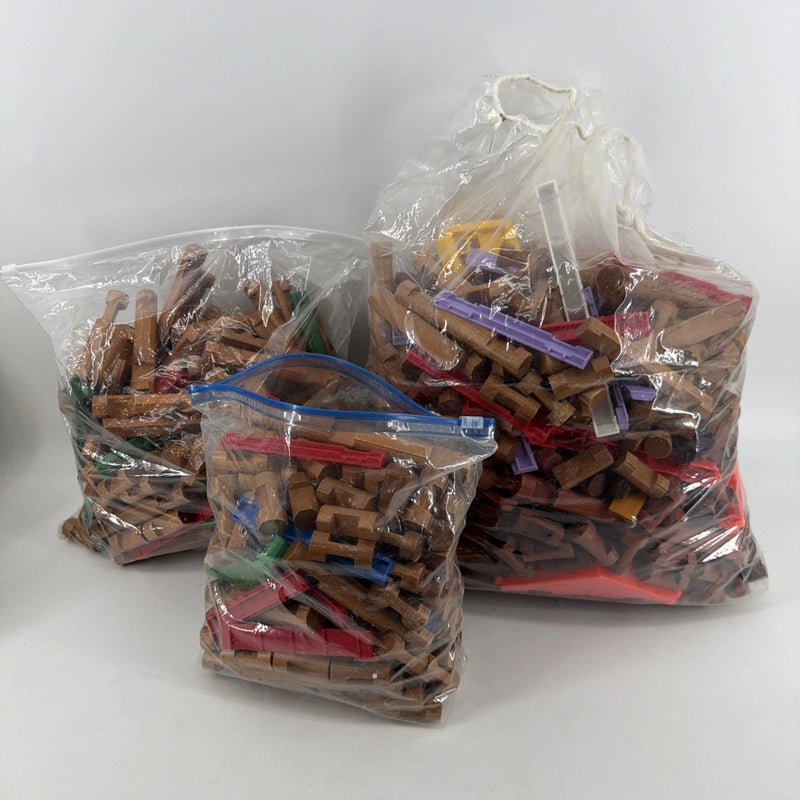 Massive Lot Of 18 LBS OF Lincoln Log Huge Lot Assorted Pieces