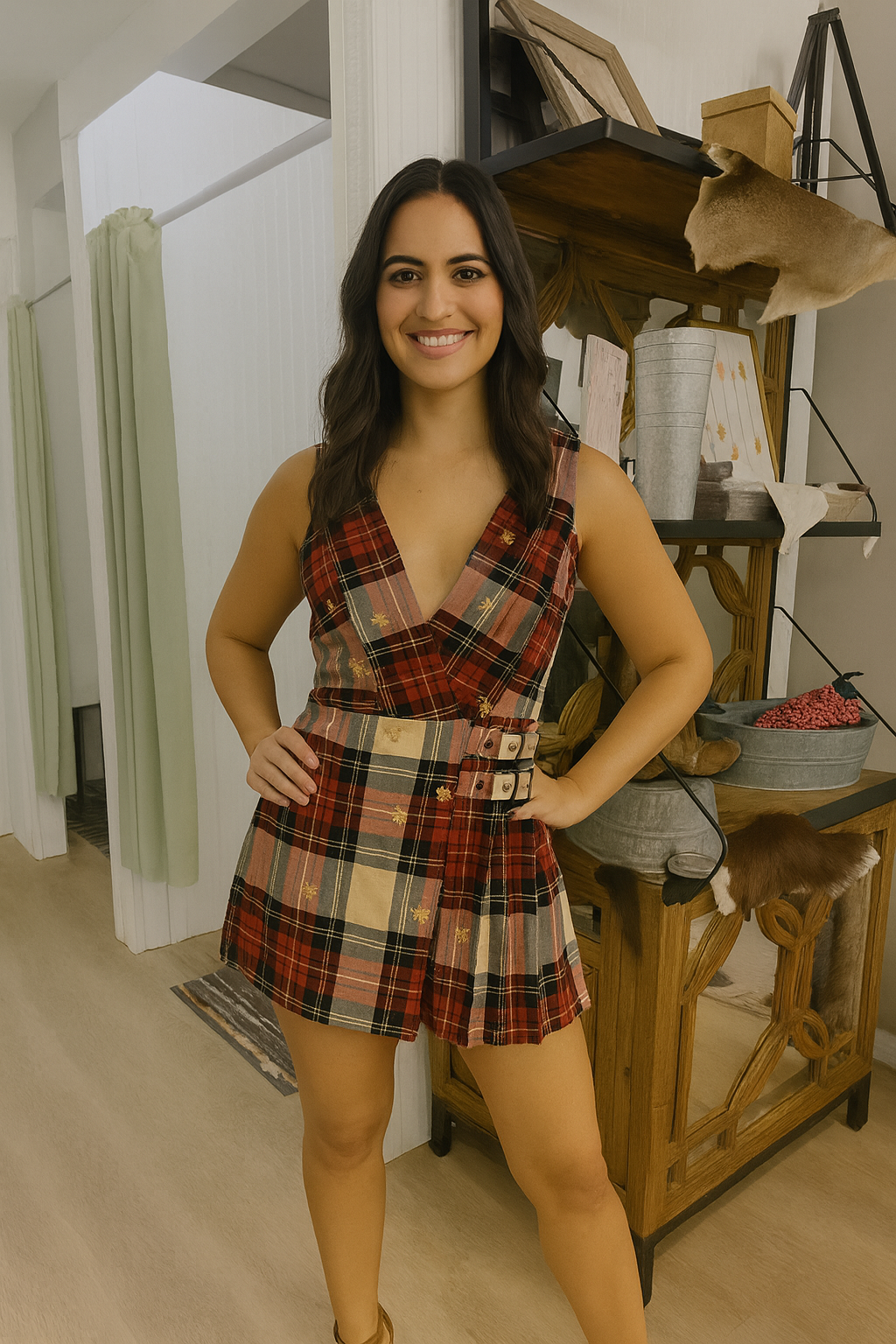 Urban Outfitters Chandler Pleated Jumper Dress